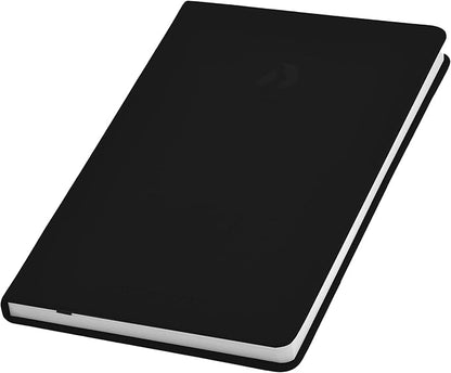 Nextnoid Hardcover PU Leather Lined Notebook Journal - 120 GSM Thick Paper, Medium A5-160 Pages Perfect for Writing, Journaling, and Note-Taking (Black,Ruled)