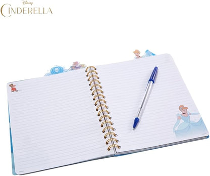 Innovative Designs Disney Cinderella Tab Journal Notebook, Spiral Bound, 96 Lined Pages, 8 x 7 inches