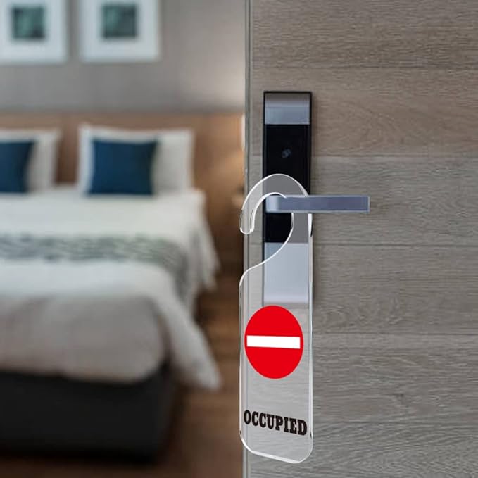 Do Not Disturb Door Sign Engraved Acrylic Hanger Handle Home Decor Acrylic Banner Acrylic Hanging Sign Door Plaque Handmade Office Hanging Sign Occupied
