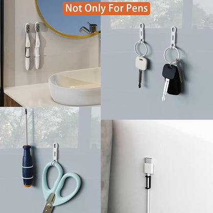 12 Pack Magnetic Pencil Holder Silicone Magnetic Pen Holder for Refrigerator, Magnetic Dry Erase Marker Holder for Whiteboard, Desk, Clipboard, Locker Accessories (4back+4grey+4white)