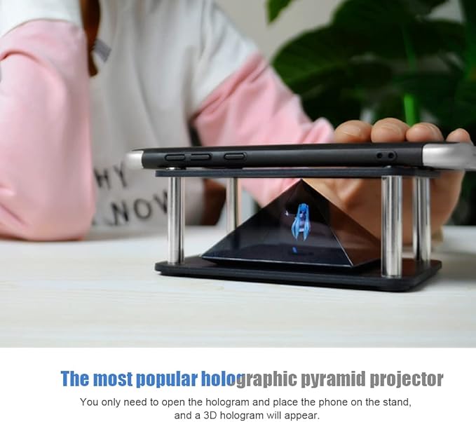 Smartphone Hologram Projector, 3D Holographic Display Stand 3.5-6inch Mobile Phone Hologram Projector Bracket (Cylindrical )