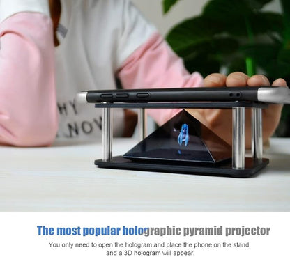 Smartphone Hologram Projector, 3D Holographic Display Stand 3.5-6inch Mobile Phone Hologram Projector Bracket (Cylindrical )