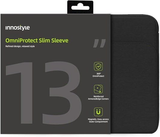 Protective 13 Inch Laptop Sleeve for 13 13.3 MacBook Air/Pro, 13 HP Dell Lenovo Asus Notebook - Shockproof, Water-Resistant with Accessory Pocket (Black, 13 inch)