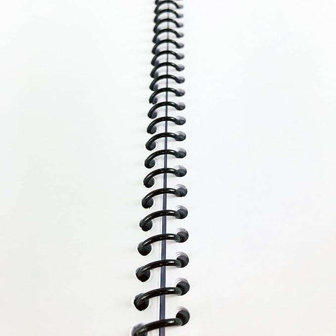 TOTiyea 100 Pack Plastic Spiral Binding Coils,8mm(5/16") Binding Spirals,40 Sheet Capacity,4:1 Pitch, Black
