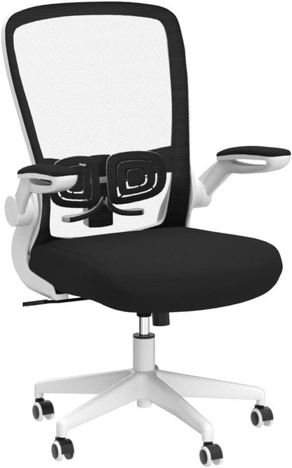 FelixKing Office Chair, Ergonomic Desk Chair with Adjustable Height and Lumbar Support Swivel Game Chair Desk Computer Chair with Flip up Armrests for Conference Room (White)