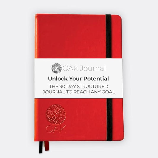 The OAK Journal Orange Smart Goal Planner Journal and Planner for Full Focus and Best Self Quarterly Goal Planner & Daily Gratitude Journal