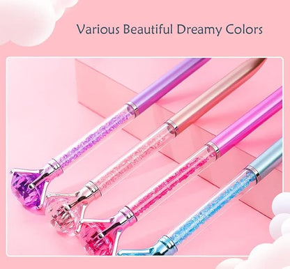 Diamond Pens Pack of 10 ，Big Crystal Diamond Ballpoint Pens Retractable Metal Quicksand l Pens ，for Office Supplies, Decorations, Women Gift(10 pens)…