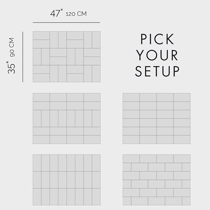 Large Cork Board for Office -Pack of 24- Black Felt Board Alternative - Felt Bulletin Board Tiles for Office Wall Decor, Push pin Board Wall Organizer for Office (Marble White)