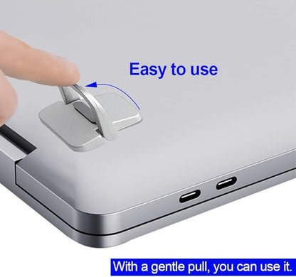 2Pcs Self-Adhesive Keyboard Stand for Desk, Adjustable Laptop Stand Riser Feet, Aluminum Portable Laptop Kickstand Aluminum Stable for MacBook, 10-18" Laptop, iPad(Silver)