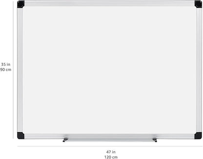 Amazon Basics Magnetic Dry Erase Whiteboard, 36 x 48-Inch, Aluminum Frame, Silver/White
