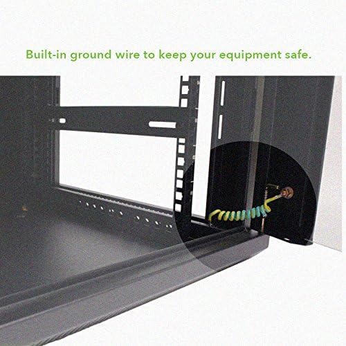 NavePoint 9U Server Cabinet with Hinged Back - 23.6” Deep, 9U Server Rack Enclosure with Locking Glass Door, Wall Mount Rack with Removable Side Panels, 9U Network Cabinet with 2 Fans, Pre-Assembled