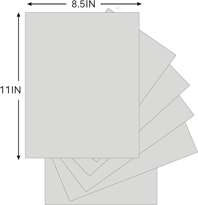 25Sheets Grey Cardstock Paper, 8.5 x 11 Card stock for Cricut, Thick Construction Paper for Card Making, Scrapbooking, Craft 90 lb / 250 gsm (Grey)