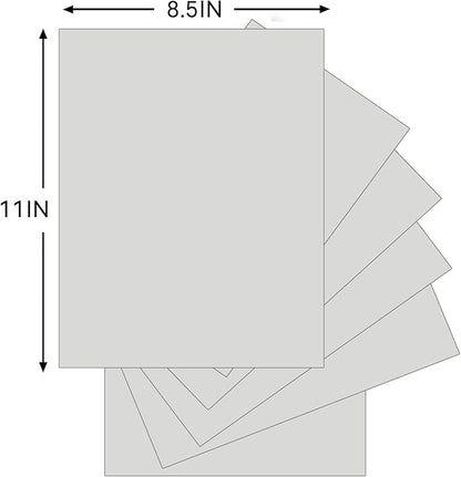 25Sheets Grey Cardstock Paper, 8.5 x 11 Card stock for Cricut, Thick Construction Paper for Card Making, Scrapbooking, Craft 90 lb / 250 gsm (Grey)