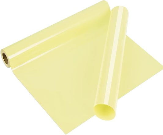 VINYL FROG Heat Transfer Vinyl Roll HTV Vinyl - 12" x5ft LemonChiffon Iron on Vinyl for T-Shirts, Heat Press Vinyl for DIY Craft Designs (LemonChiffon)