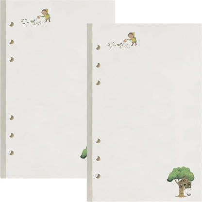 A6 Refills Paper, A6 Binder Planner Loose Leaf Paper,90 Sheets (180 Pages) 6-Hole Notebook Refills for 6-Ring Refillable A6 Ring Binder Notebook Planner, Blank Paper with Pattern