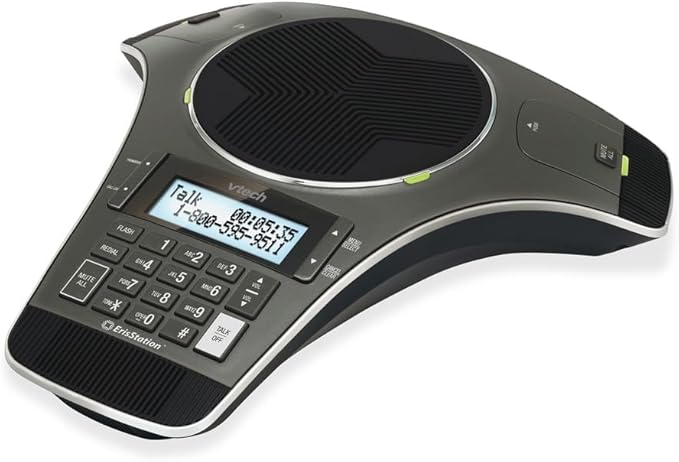 VTech VCS702 ErisStation DECT 6.0 Conference Phone with Two Wireless Mics Using Orbitlink Wireless Technology