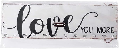 WINOMO Family Birthday Board Plaque DIY Hanging Wooden Birthday Reminder Calendar for Mom Dad Grandma Grandpa with 50pcs Wooden Hearts