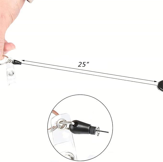 VIQWYIC 2 Pack Retractable ID Badge Holder with Clip, Bling Badge Reels with Clear Card Holders for Office Worker Teacher Doctor Nurse (Black)