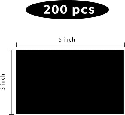 Colored Labels Stickers 3 x 5 Inch, Removable Rectangular Moving Labels, Large Color Coding Labels Moving Stickers- 200 Pack/Black