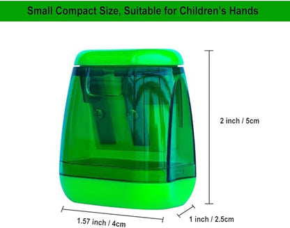 Colored Manual Pencil Sharpeners in Bulk, BOPART 24pcs Small Handheld Pencil Sharpener Dual Holes with Lid for Kids Adults at Classroom School Office Home