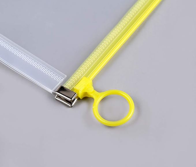 5Packs 9 3/4 x 13 Clear Plastic Zip Envelopes Letter File Document Paper Folder Case Assorted Colors