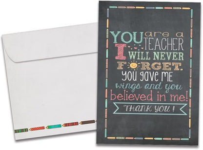 Tree-Free Greetings Teacher Appreciation Cards - Artful Designs - 1 Card + Matching Envelopes - Made in USA - 100% Recycled Paper - 5"x7" - Lighthearted, For Teacher, Teacher Thanks (GO64450)