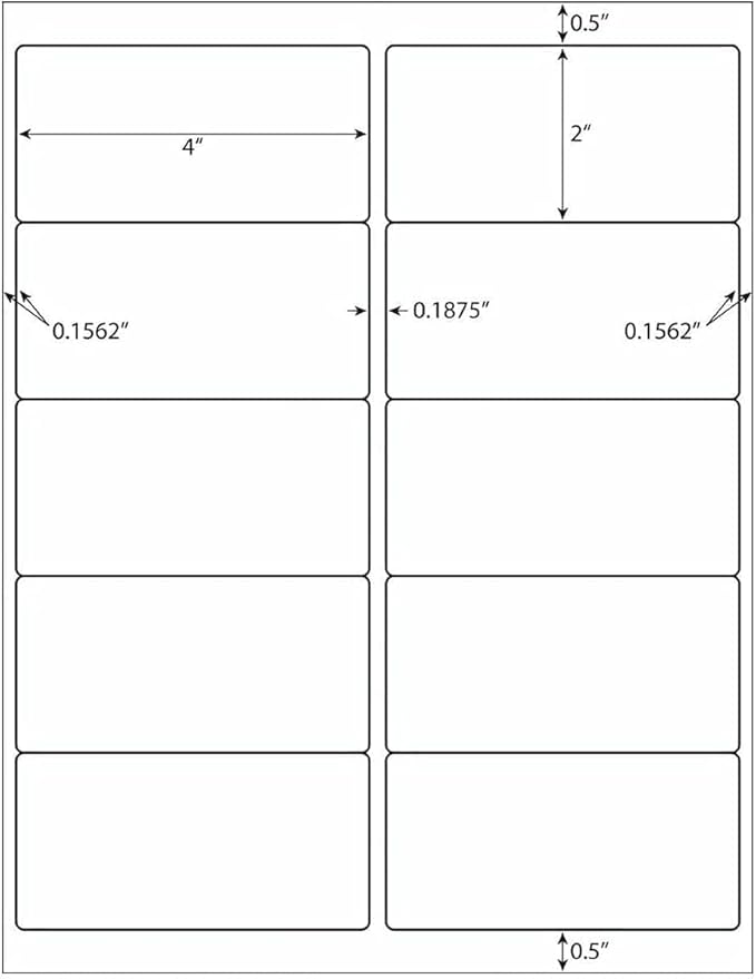 2” x 4” Shipping Address Labels, 5000 Count Adhesive Stickers Labels for Laser/Inkjet Printer, 10 per Page [Paper 8.5" x 11"] Printable Mailing Labels