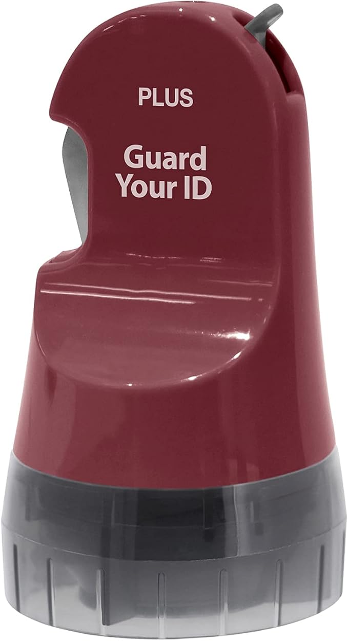 Guard Your ID 3 in 1 Wide Advanced Roller with Retractable Box & Envelope Opener and Identity Theft Prevention Security Stamp Wine