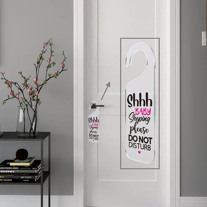 Do Not Disturb Door Sign Engraved Acrylic Hanger Handle Home Decor Acrylic Banner Acrylic Hanging Sign Door Plaque Handmade Office Hanging Sign Baby Sleeping