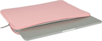 RAINYEAR 11 Inch Laptop Sleeve Soft PU Leather Case Protective Water Resistant Zipper Cover Padded Carrying Bag Compatible with 11.6'' MacBook Air Surface for 11" Chromebook Notebook Computer (Pink)