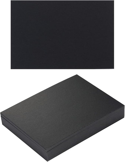 100 Pack Thick Paper Cardstock Blank Heavy Cards Stock for Invitations, Greeting Cards Making, Postcards, Photos, 250GSM Thick Paper (Black, 4x6 inches)