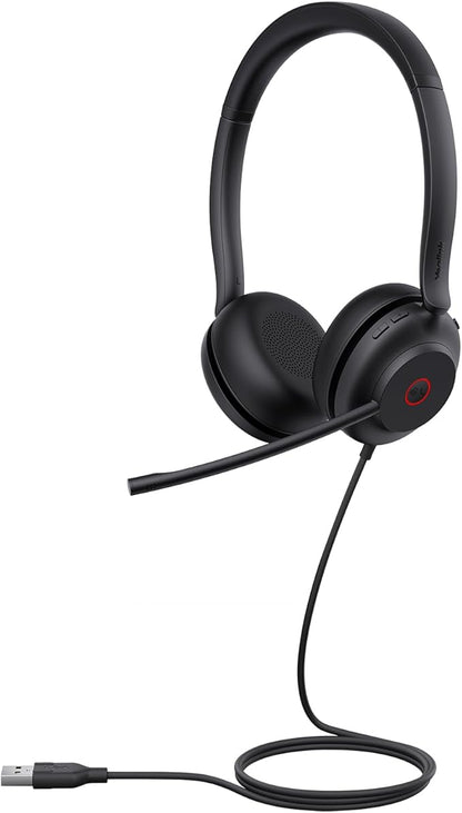 Yealink UH35 Professional USB Headset, Dual Wired Headset with Noise Cancelling Microphone, Call and Music Mode, Lightweight Comfort Design, Stereo, Teams Certified