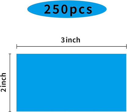 2 X 3 Inch Rectangle Color Coding Labels, Removable Square Label Inventory Stickers, Permanent Warehouse Moving Box Square Label (250Labels, Blue)