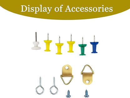 GDMINLO Cork Board Bulletin Board, 15.7"X 11.81" pin Boards for Walls, Oak Wood Finish Frame, Wall Mounted Cork Board for Office Home and School(Pins, Eye Bolts, gaskets, Screws)