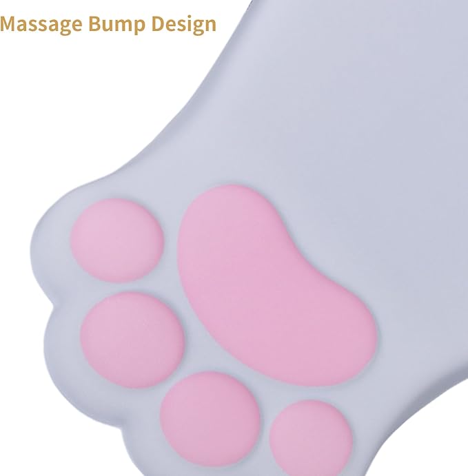 Ergonomic Mouse Pad with Wrist Rest,Cute Cat Paw Mousepad Wrist Support,Comfortable Massage Design Computer Pain Relief Mouse Pad with Non-Slip PU Base for Desk Laptop Gaming Office,Grey