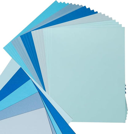 30 Sheets 8.5x11 Color Tones Cardstock Paper 250GSM Thick Paper Cards for Birthday Party, Invitations and DIY Crafts Decoration (Blue)