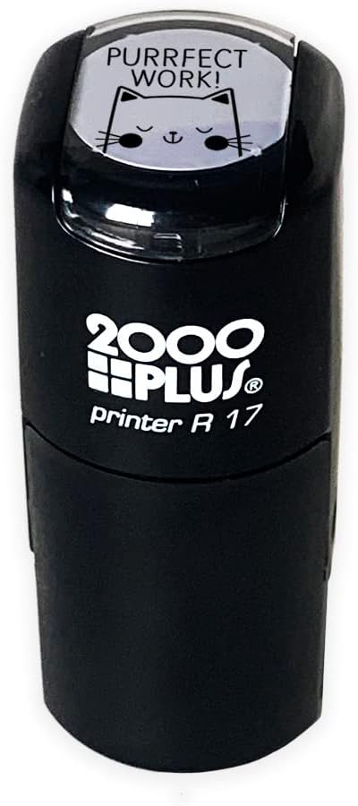 Perfect Work Kitty Cat Themed Stamp / 2000 Plus Self Inking Teacher Animal Stamper / 9/16" Small Black Imprint Cat Pun Planner Worksheet Homework Classroom Stamp