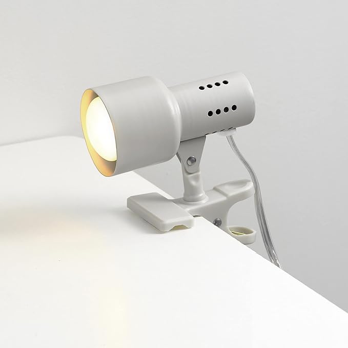 Globe Electric 30293 5.5" Clip-Arm Desk Lamp, Matte Light Gray, In-Line On/Off Switch, Bulb Included, Home Décor, Desk Lamps for Home Office, Home Office Accessories, Room Décor, Accent Lighting Lamps