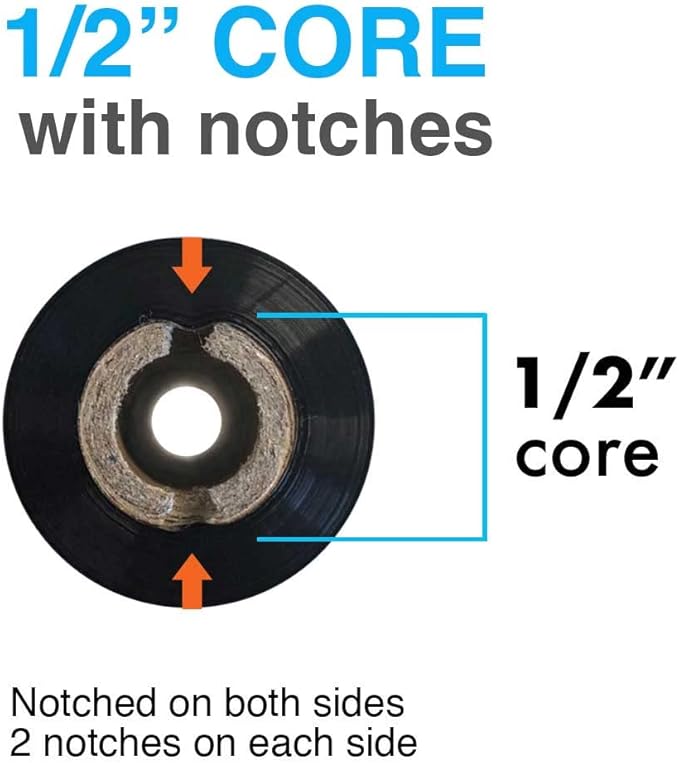 12 Rolls Wolfbarco 4.33" x 243' (110mm x 74m) Black Premium Resin-Enhanced Wax Thermal Transfer Ribbon Compatible with Zebra GC420t, GK420t, GX420t, GX430t, TLP2442, TLP2844, ZD220, ZD4 Printers