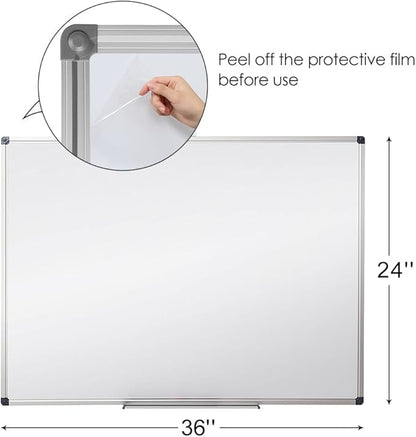 XIWODE Magnetic Dry Erase Board 24x36 Inches, Aluminum Frame Whiteboard for Wall, Durable Writing Surface for Office, Classroom & Home Use