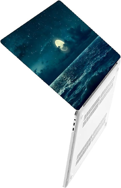 Compatible with 15.4 Inch MacBook Pro A1707/A1990, Night Sea Beach Moon Ocean Landscape Hard Plastic Shell Cover Case