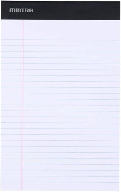 Mintra Office Legal Pads, ((Basic 6pk - (Pastel Set #2), 5in x 8in, Narrow Ruled)), Narrow Ruled, 50 Sheets per Notepad, Micro perforated Writing Pad, Notebook Paper for School, College, Office, Work