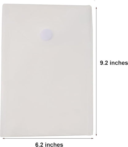 6’’ x 9’’ Vertical Clear Plastic Envelopes Receipt Stickers File Storage 30 Pack Hook Loop Closure