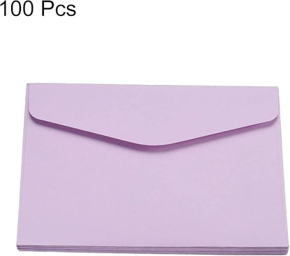 PATIKIL Mini Envelopes, 100 Pack Paper Blank Small Items Storage Business Card Holder for Greeting Note Party, Light Purple