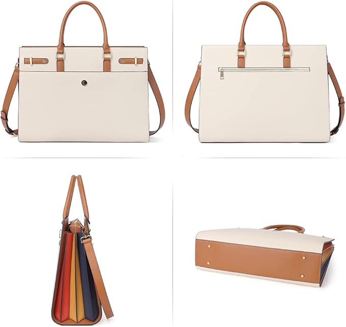 CLUCI Briefcase for Women Leather Laptop 15.6 Inch Business Ladies Work Computer Tote Bags