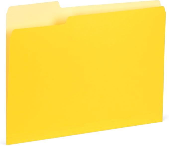 100 Blue Summit Supplies Colorful File Folders with Tabs, Multi Colored File Folders Letter Size, Colored Manilla Folders, Assorted Colors, Durable 11pt Paper, 1/3 Cut Top Tabs, Bulk 100 Pack