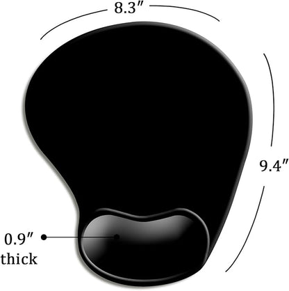 DOOKE Ergonomic Mouse Pad with Wrist Support and,Mouse Pads with Non-Slip PU Base for Home Office Working Studying Easy Typing & Pain Relief Black