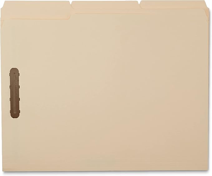 Amazon Basics Manila File Folders with Fasteners, Letter Size, 50-Pack, Beige