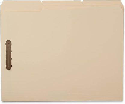 Amazon Basics Manila File Folders with Fasteners, Letter Size, 50-Pack, Beige