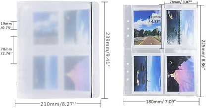 White Frosted PP Kpop Photocard Binder Loose Leaf 6-Ring Wide A5 Photocards Holder with 4 Inch 200 Pockets Photo Pages Transparent Card Sleeve Protectors Page for Photos Cards Album Folder Organizers